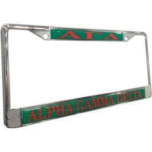 Alpha Gamma Delta License Plate Frame