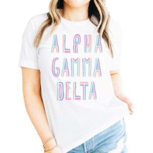 Alpha Gamma Delta Tinsel Tee(White)