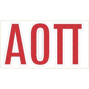 Alpha Omicron Pi AOII Mascot Greek Letter Sticker-2.5″ Tall