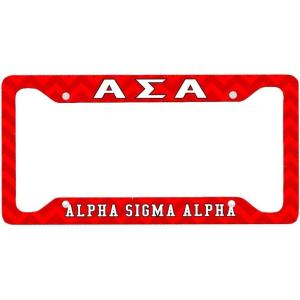 Alpha Sigma Alpha ASA Custom License Plate Frame Red