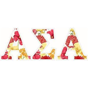 Alpha Sigma Alpha ASA Floral Greek Letter Sticker-2.5″ Tall