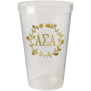 Alpha Sigma Alpha ASA Greek Wreath Giant Plastic Cup Set of 4