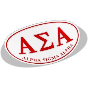 Alpha Sigma Alpha Greek Letter Oval Decal