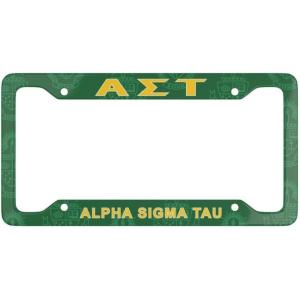Alpha Sigma Tau AST Custom License Plate Frame Sea Foam