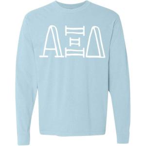 Alpha Xi Delta Greek Long Sleeve T-Shirt(Chambray)