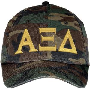 Alpha Xi Delta Lettered Camouflage Hat Military Camo