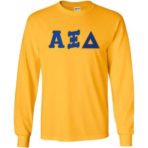 Alpha Xi Delta Lettered Long Sleeve Tee(Gold)
