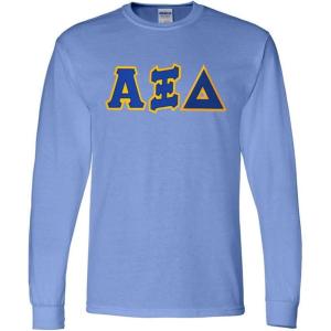 Alpha Xi Delta Lettered Long Sleeve Tee(Light Blue)