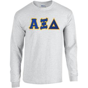 Alpha Xi Delta Lettered Long Sleeve Tee(Sports Grey)
