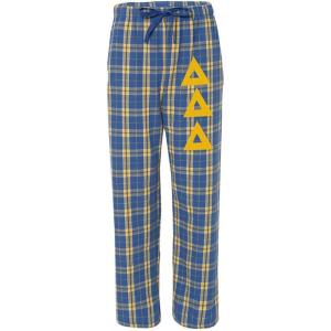 Delta Delta Delta Pajamas Flannel Plaid Pant(Royal/Gold)