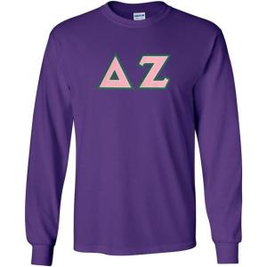 Delta Zeta Lettered Long Sleeve Tee(Purple)