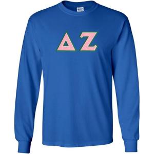 Delta Zeta Lettered Long Sleeve Tee(Royal Blue)