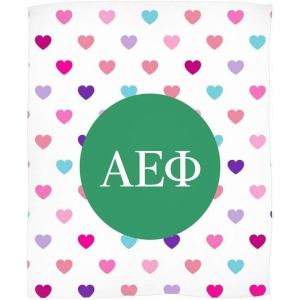 Greekgear Alpha Epsilon Phi Hearts Fleece Blanket