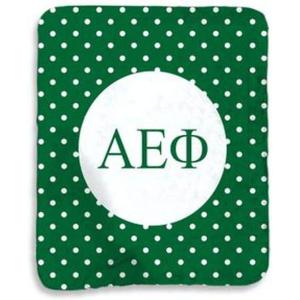 Greekgear Alpha Epsilon Phi Polka Dots Sherpa Lap Blanket