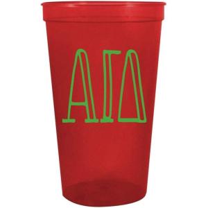 Greekgear Alpha Gamma Delta Carson Stadium 22 Oz. Cup (Pack of 4) Red