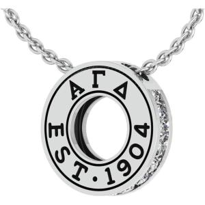 Greekgear Alpha Gamma Delta Circle Established Charm Necklace