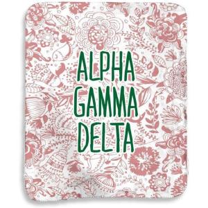 Greekgear Alpha Gamma Delta Floral Sherpa Lap Blanket