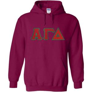 Greekgear Alpha Gamma Delta Lettered Hooded Sweatshirt(Magenta Pink)