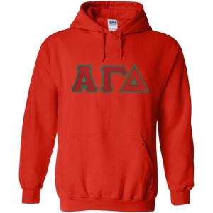 Greekgear Alpha Gamma Delta Lettered Hooded Sweatshirt(Orange)