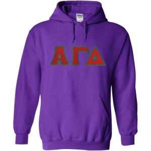 Greekgear Alpha Gamma Delta Lettered Hooded Sweatshirt(Purple)