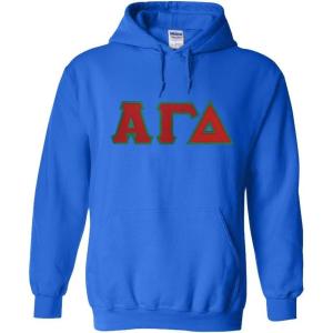 Greekgear Alpha Gamma Delta Lettered Hooded Sweatshirt(Royal Blue)