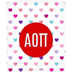 Greekgear Alpha Omicron Pi AOII Hearts Fleece Blanket