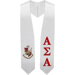 Greekgear Alpha Sigma Alpha ASA Super Crest – Shield Graduation Stole