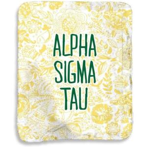 Greekgear Alpha Sigma Tau AST Floral Sherpa Lap Blanket