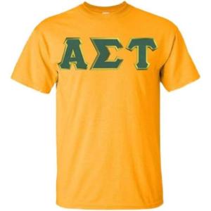 Greekgear Alpha Sigma Tau Lettered Tee(Athletic Gold)