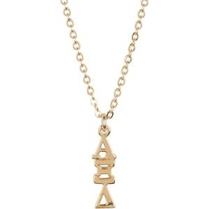 Greekgear Alpha Xi Delta 22 K Yellow Gold Plated Lavaliere Necklace