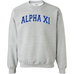 Greekgear Alpha Xi Delta Nickname College Crew(Light Grey)