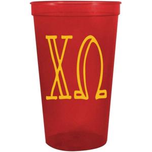 Greekgear Chi Omega Carson Stadium 22 Oz. Cup (Pack of 4) Red