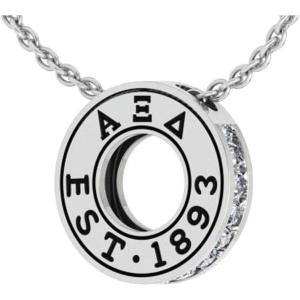 Greekgear Women’s Alpha Xi Delta Circle Established Charm Necklace