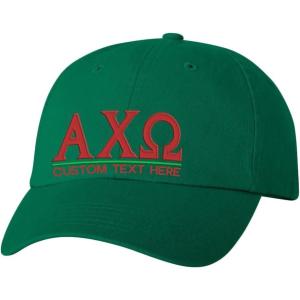 Personalized Alpha Chi Omega Greek Line Hat(Green)