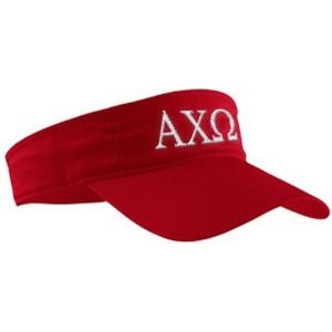 Phi Kappa Tau Greek Letter Visor(Red W/White Thread Color)