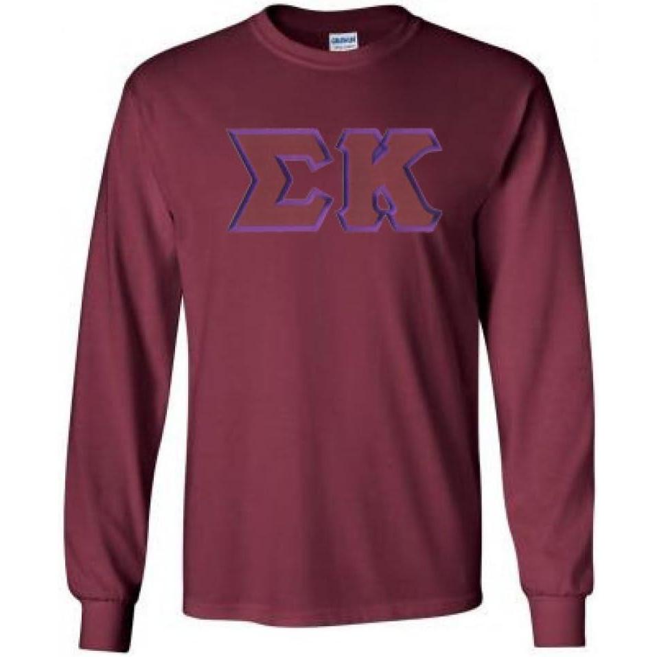 imageSigma Kappa Lettered Long Sleeve TeeMaroon