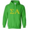 Sigma Alpha World Famous Greek Hoodie – Kelly Green with Gold Imprint(Kelly Green)