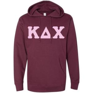 Kappa Delta Chi Lettered Independent Trading Co. Hooded Pullover Sweatshirt Pink Gingham Pattern