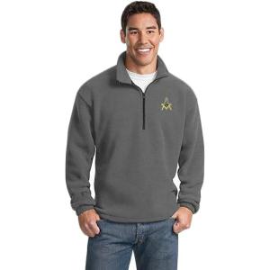 Mason/Freemason Emblem 1/4 Zip Pullover(Charcoal)