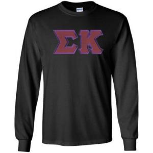 Sigma Kappa Lettered Long Sleeve Tee(Black)