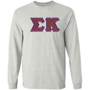 Sigma Kappa Lettered Long Sleeve Tee(Sports Grey)