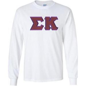 Sigma Kappa Lettered Long Sleeve Tee(White)