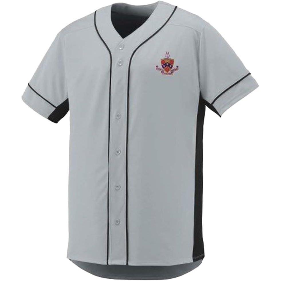 imageFiji Fraternity Crest Slugger Baseball JerseySilverBlack