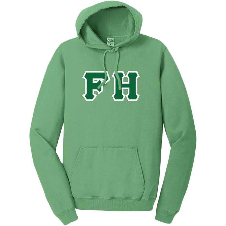 imageGreekgear Farmhouse PigmentDyed Lettered Hooded SweatshirtSafari