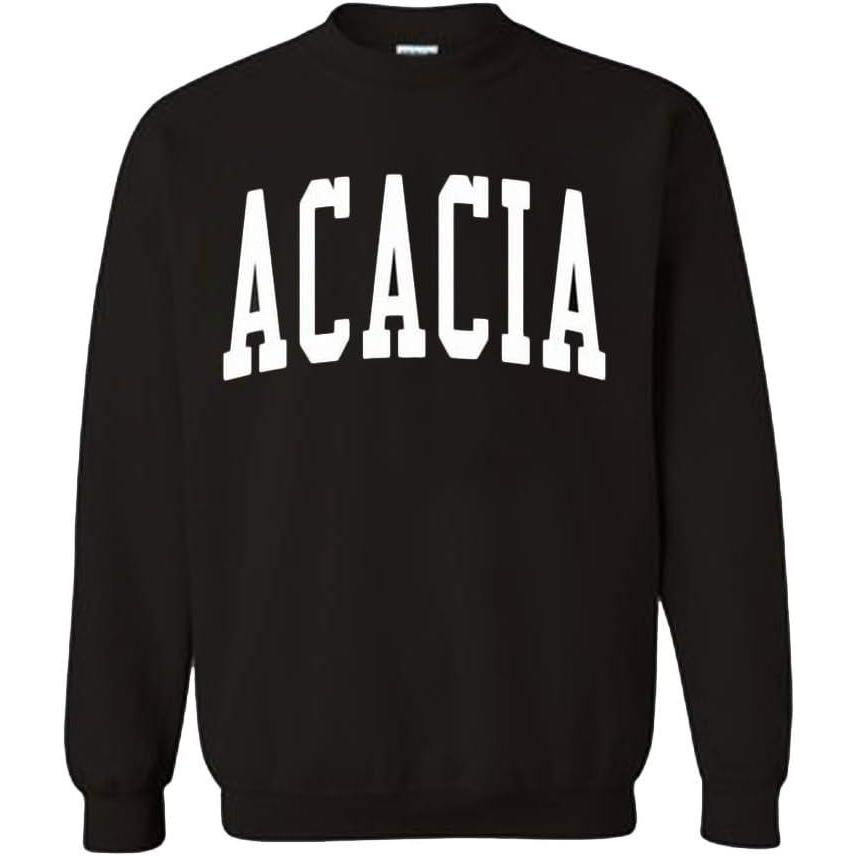 imageGreekgear Mens Acacia BIG TEXT Crewneck Sweatshirt BlackBlack