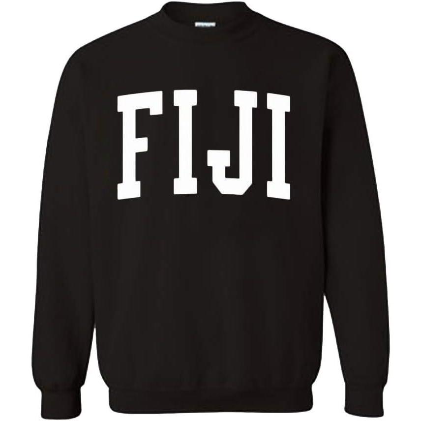 imageGreekgear Mens Fiji BIG TEXT Crewneck Sweatshirt BlackBlack