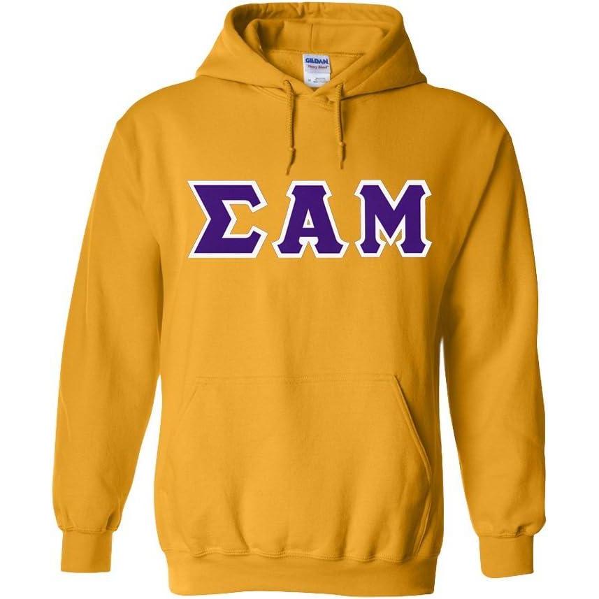imageGreekgear Sigma Alpha Mu Lettered Hooded SweatshirtAthletic Gold