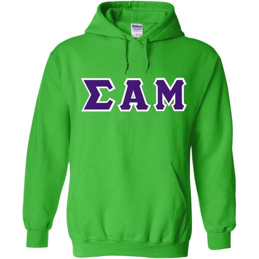 imageGreekgear Sigma Alpha Mu Lettered Hooded SweatshirtIrish Green