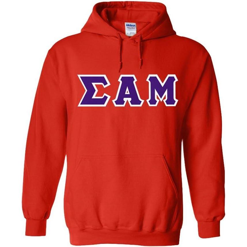 imageGreekgear Sigma Alpha Mu Lettered Hooded SweatshirtOrange