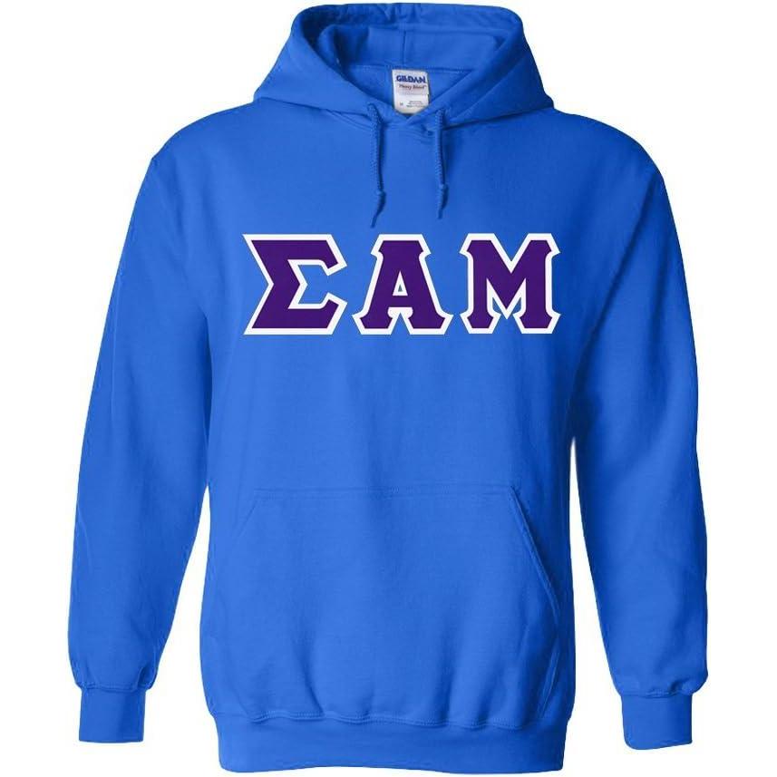 imageGreekgear Sigma Alpha Mu Lettered Hooded SweatshirtRoyal Blue